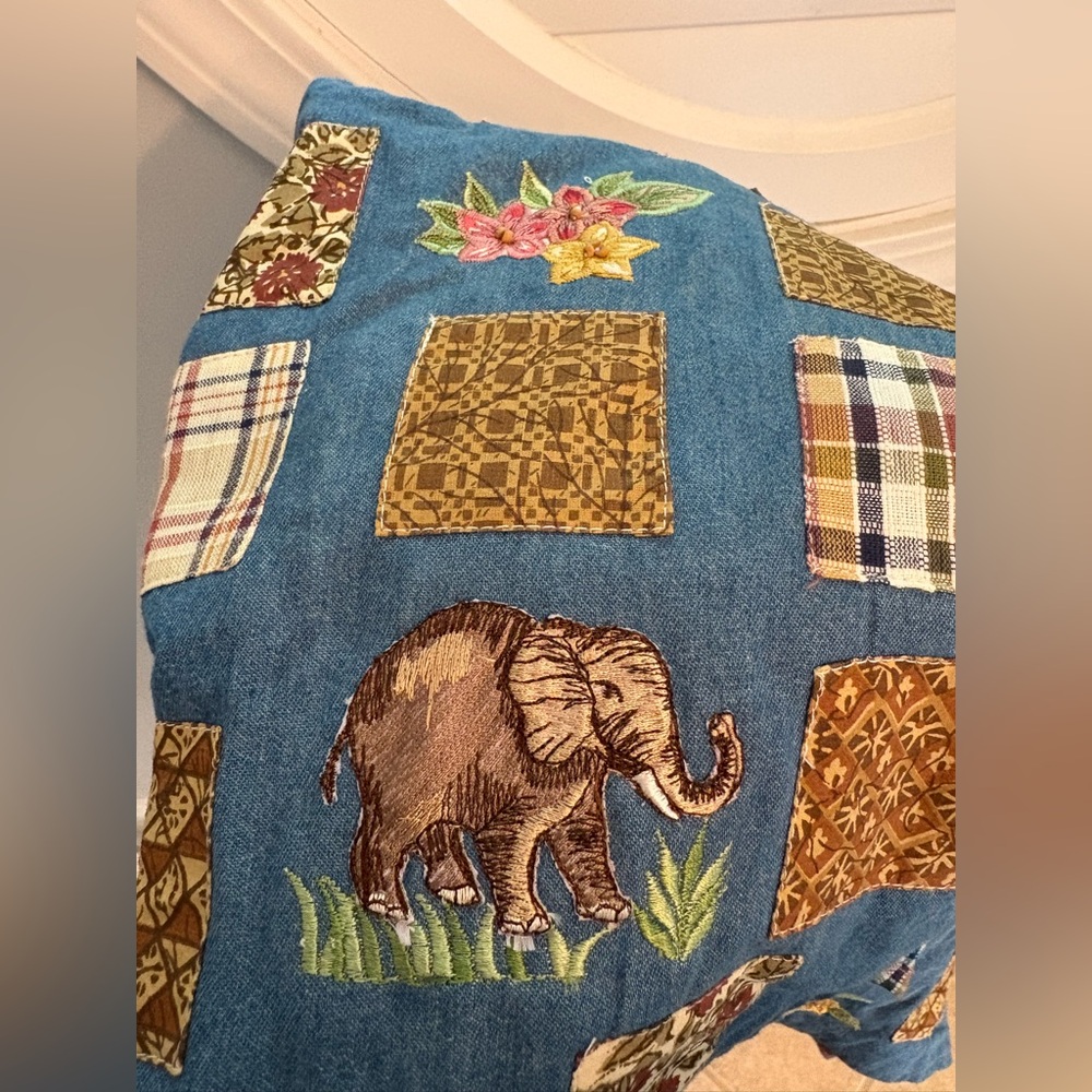 Vintage Casey & Max plaid patchwork embroidered sz small vest - Picture 7 of 9